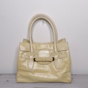 J.Crew VTG Patient Leather Shoulder Bag in Butter Yellow Y2K